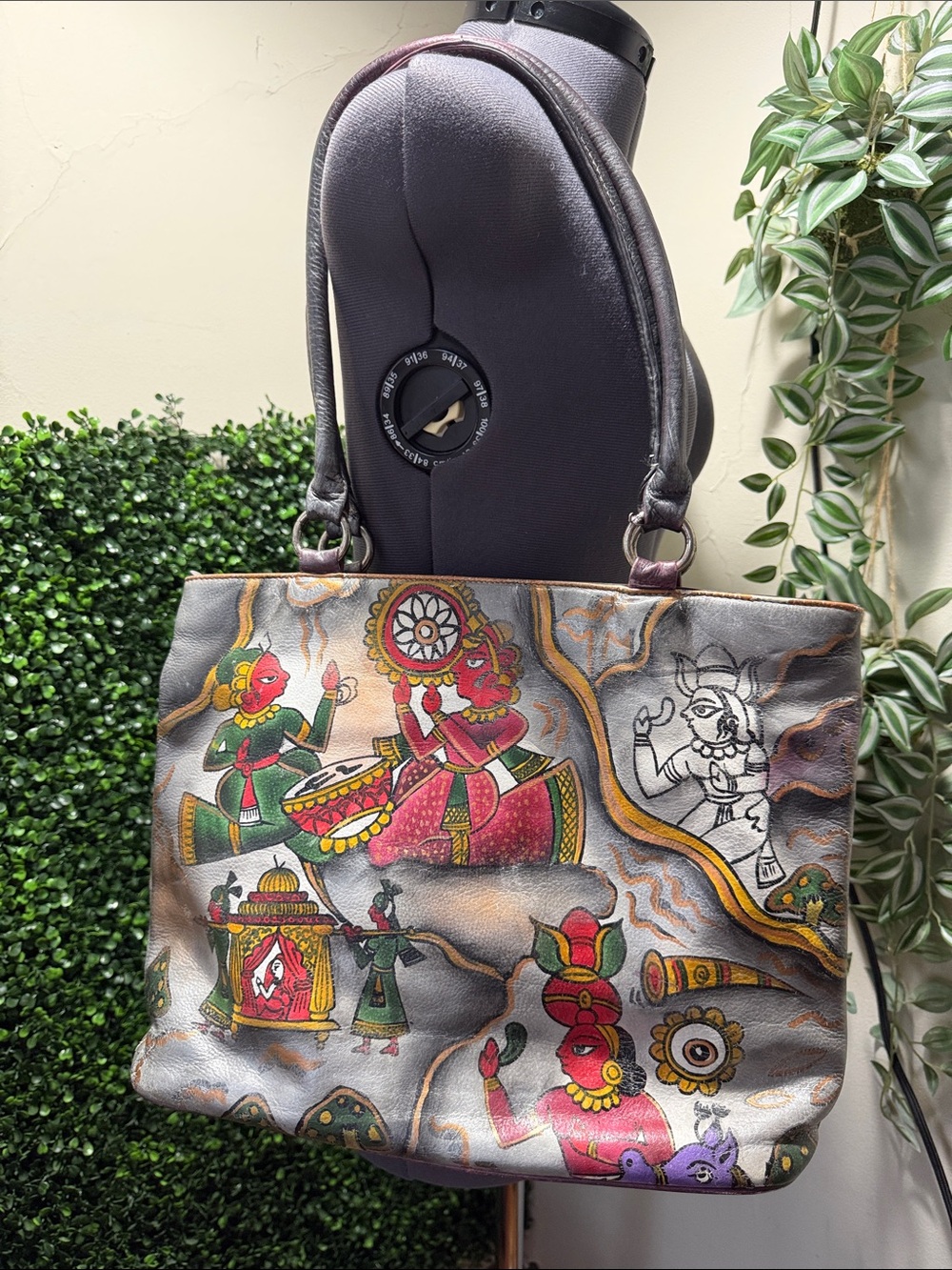 Hand-Painted Multicolor Women’s Leather Bag